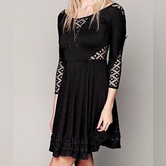 Free People Dresses & Skirts - Free People Dress Womens Small To The Point Black Whimsigoth Dark Romantic Punk